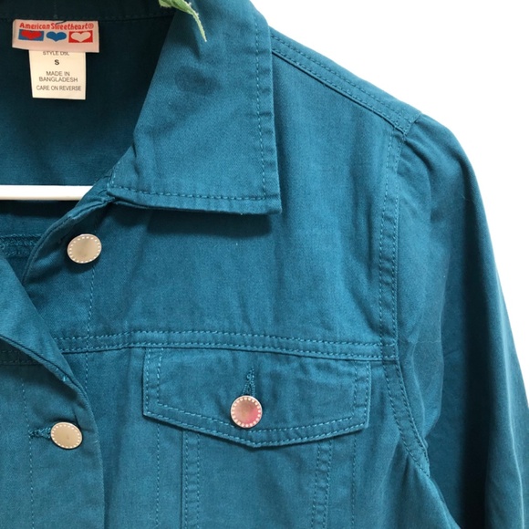 NWOT - Teal Jean Jacket with Straight Bottom - Picture 4 of 16